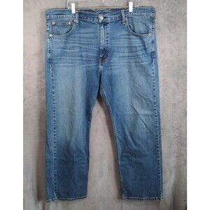 Levi's 569 Loose Straight Mens Jeans 40x30 Medium Wash Whiskered Classic